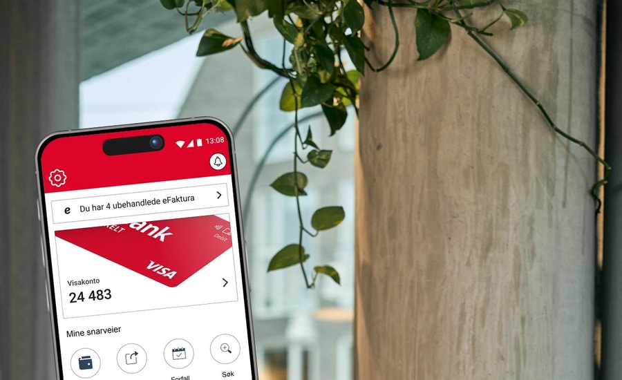 Mobil som viser BN Banks mobilbank
