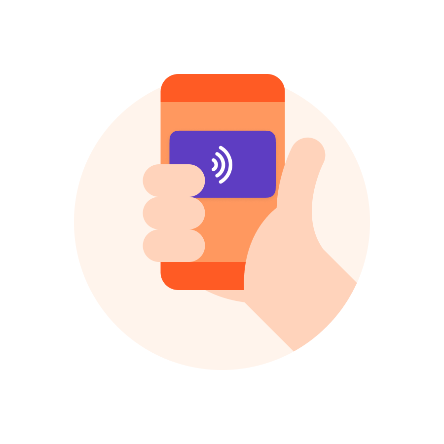 Illustrasjon av at noen benytter Vipps tæpping