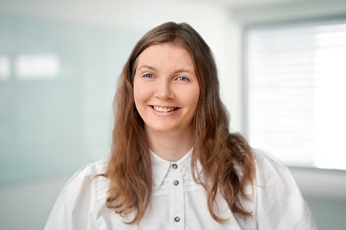 Portrett av BN Bank ansatt Stine Johansen, til illustrasjon for kredittservice