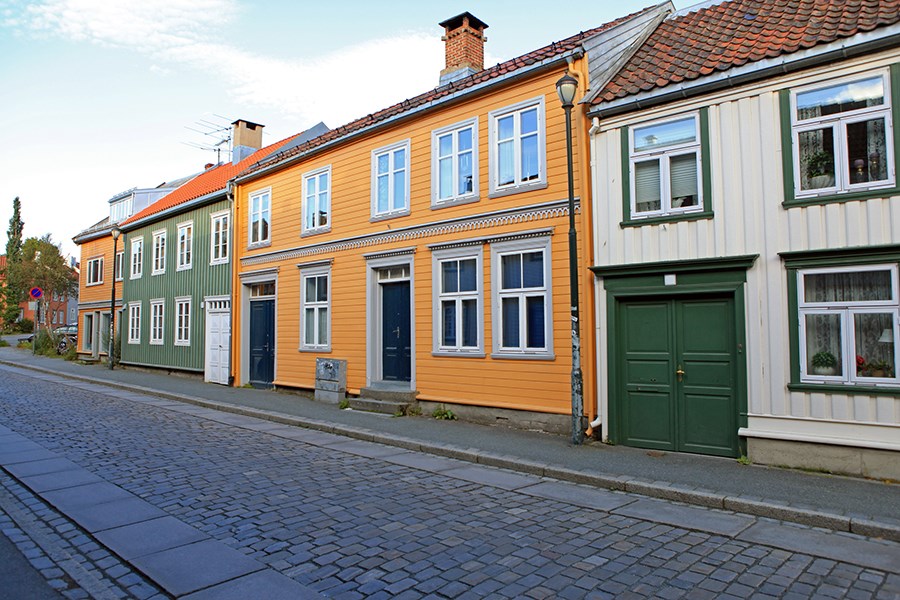 Hus på bakklandet i Trondheim