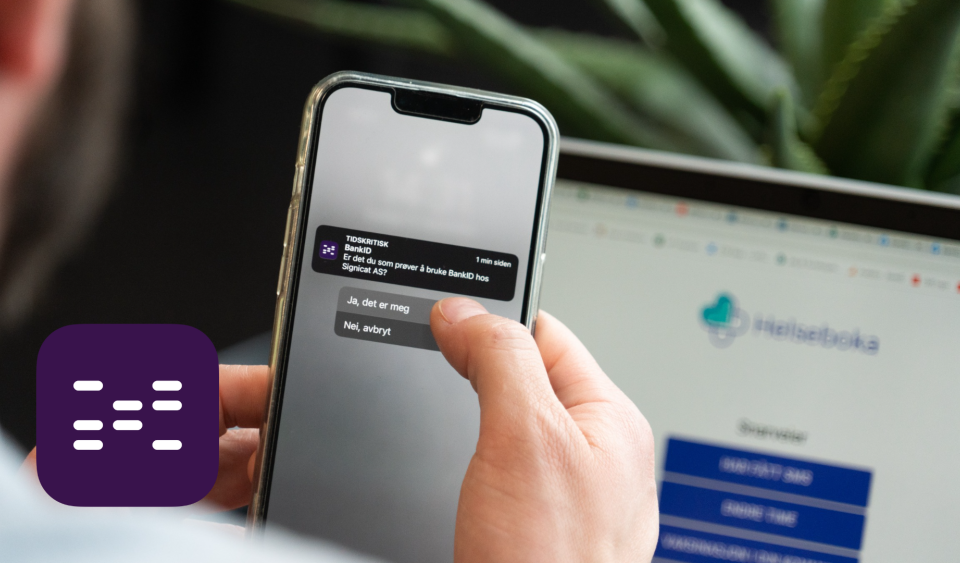 Mobil og pc med BankID-logo, illustrasjon til veileder om hvordan logge inn i offentlige tjenester